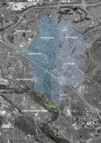 Map of sourced stormwater from adjacent neighborhoods.